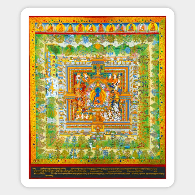 Medicine Buddha's paradise Psychedelic Sticker by indusdreaming